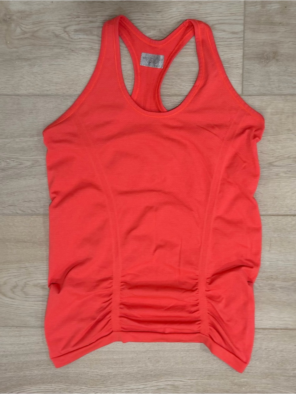 Athleta Women’s Racerback Tank Top with ruching in Coral - size L